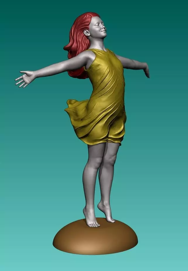 Child on wind statue 3D print model