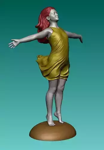 Child on wind statue