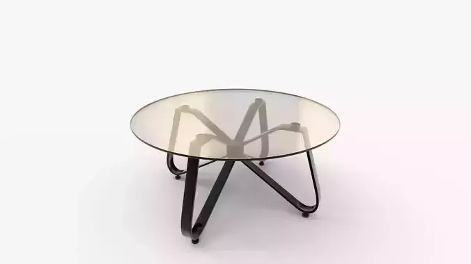 FITATHOME Round Tempered Glass Coffee Table