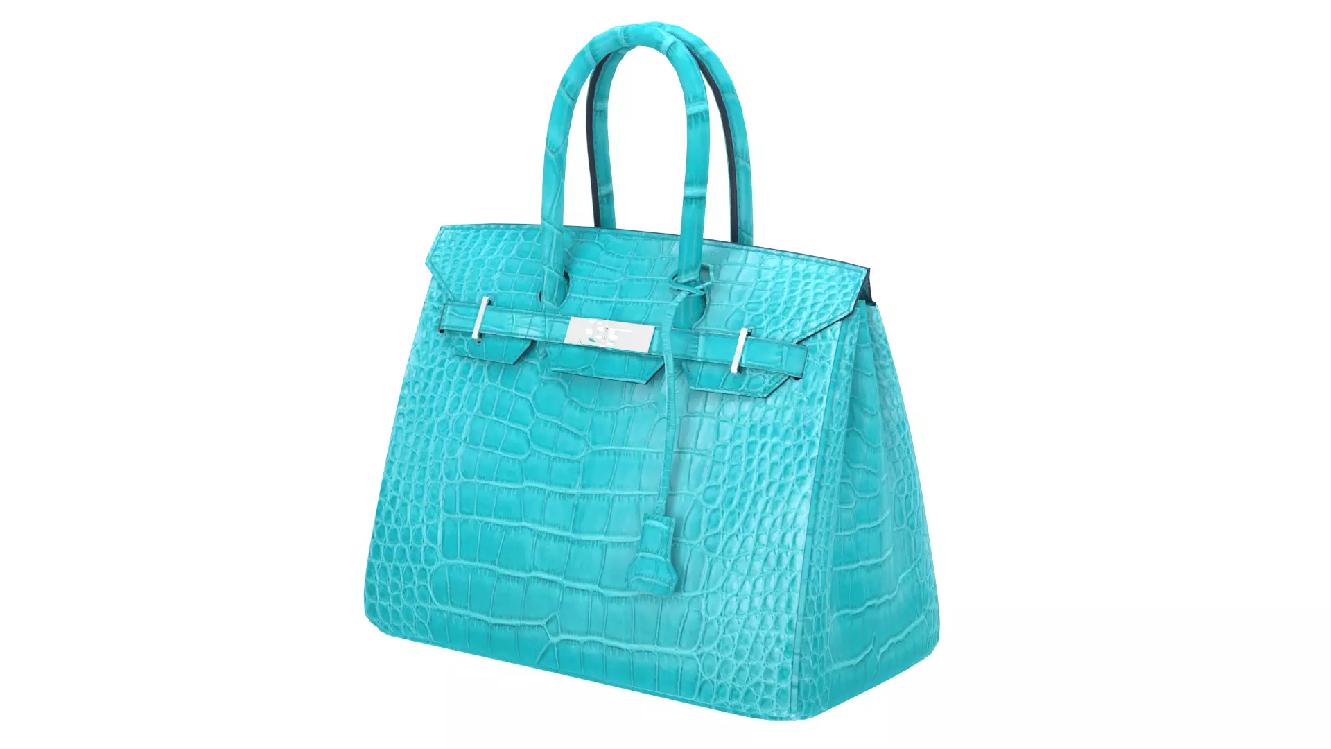 HMBK Paon Blue Crocodile Handbag 3D Model Low-poly 3D model