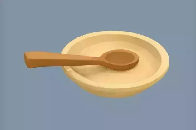Wooden spoon and bowl