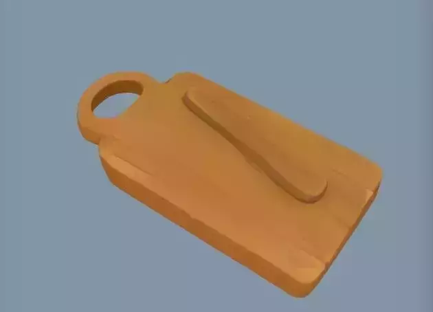 Wooden kitchen cutting board with handle