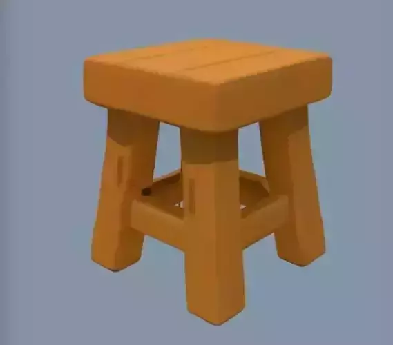 A small wooden stool
