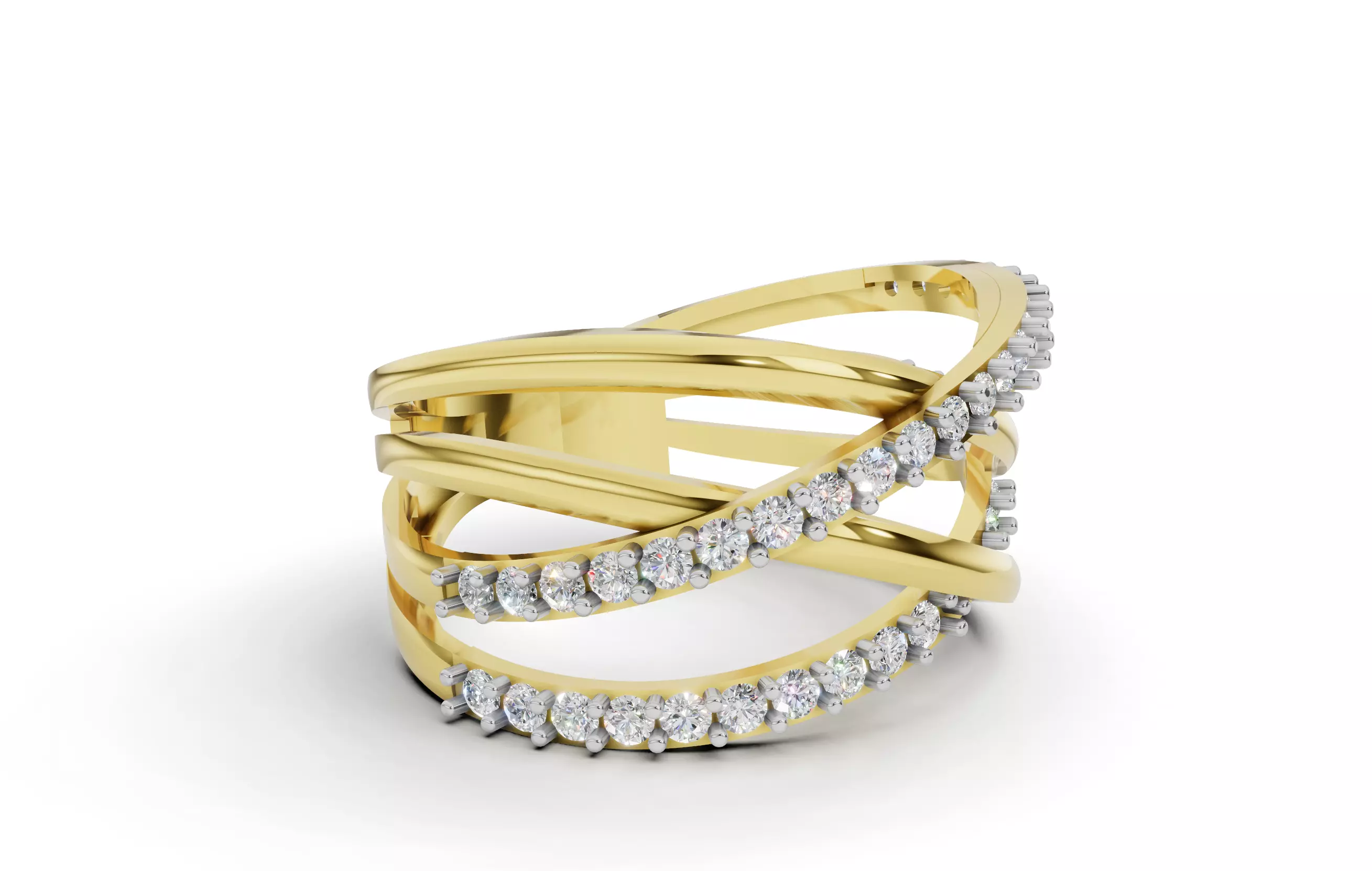 Elegant Multi-Band  Ring for Women 3D print model_13