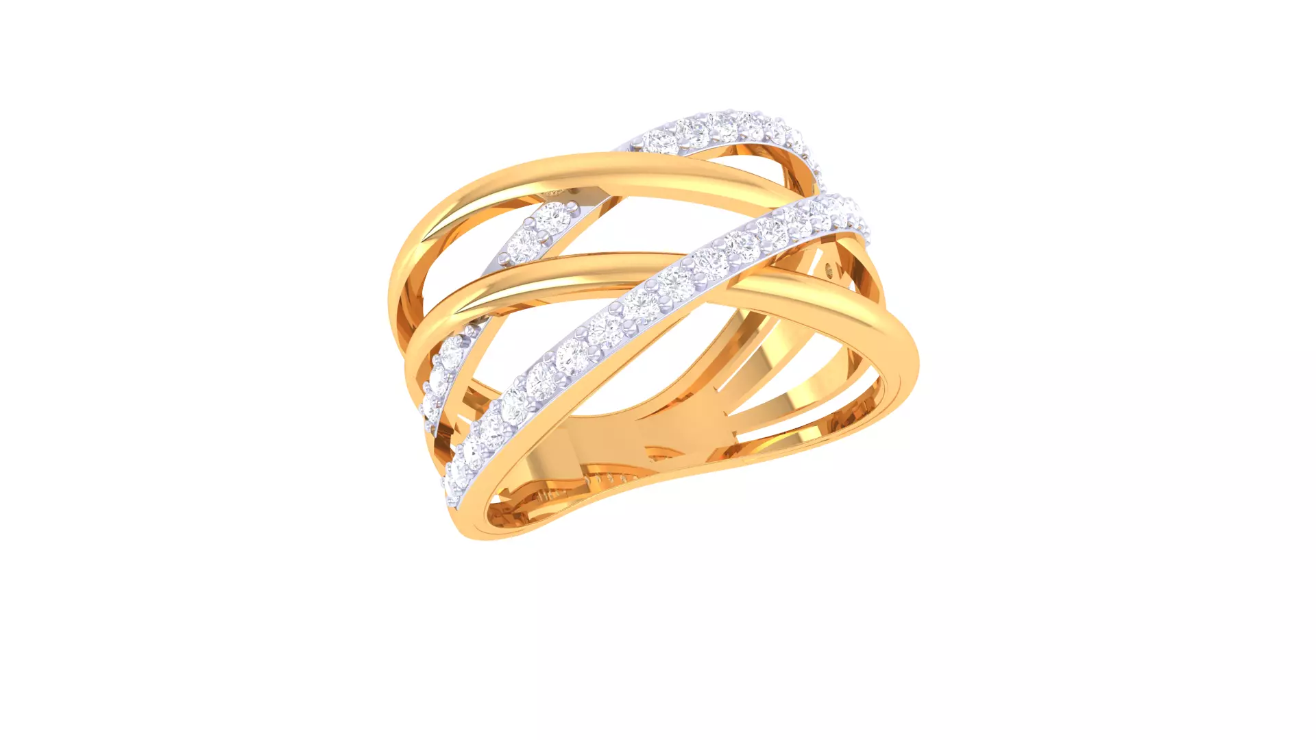 Elegant Multi-Band  Ring for Women 3D print model_2