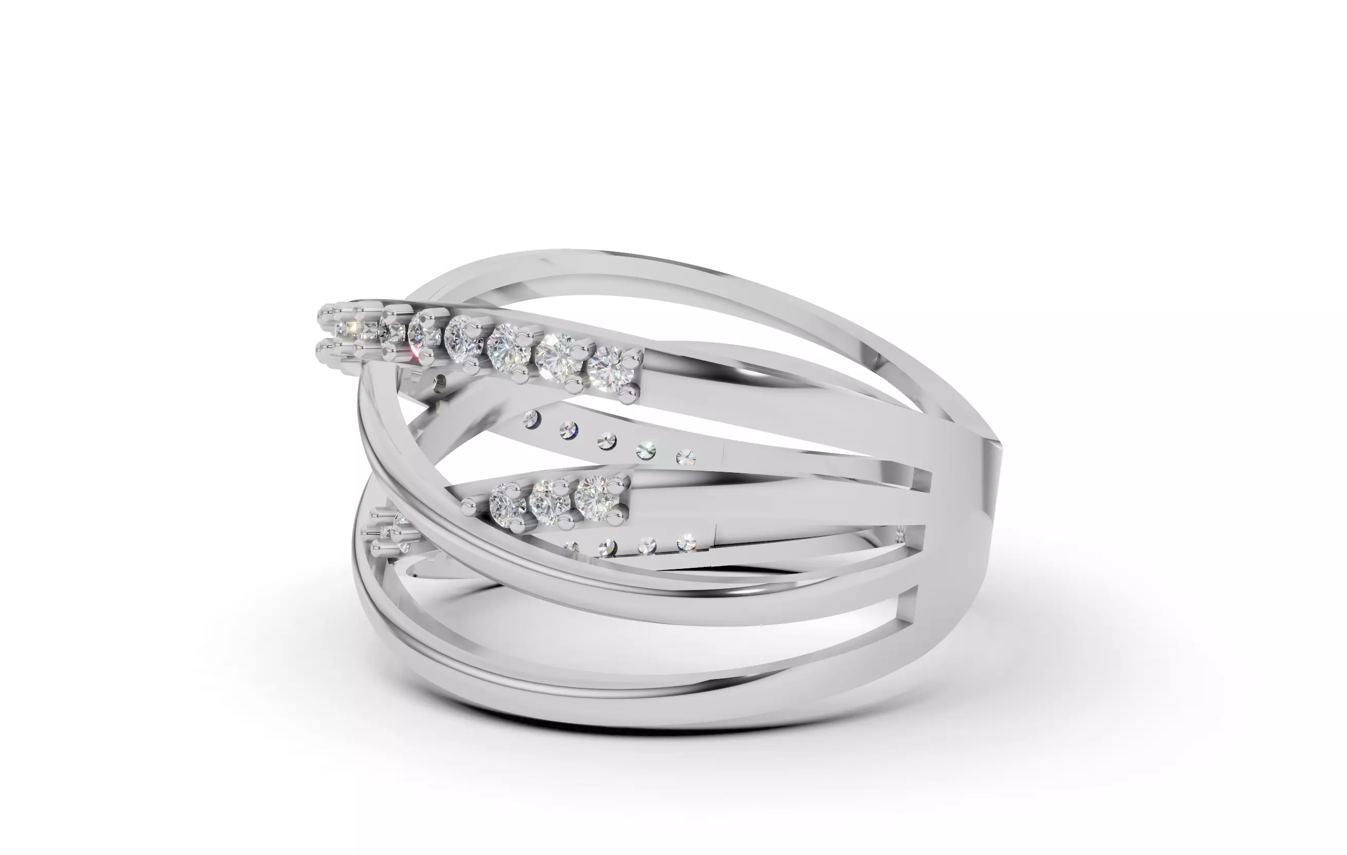 Elegant Multi-Band  Ring for Women 3D print model_11