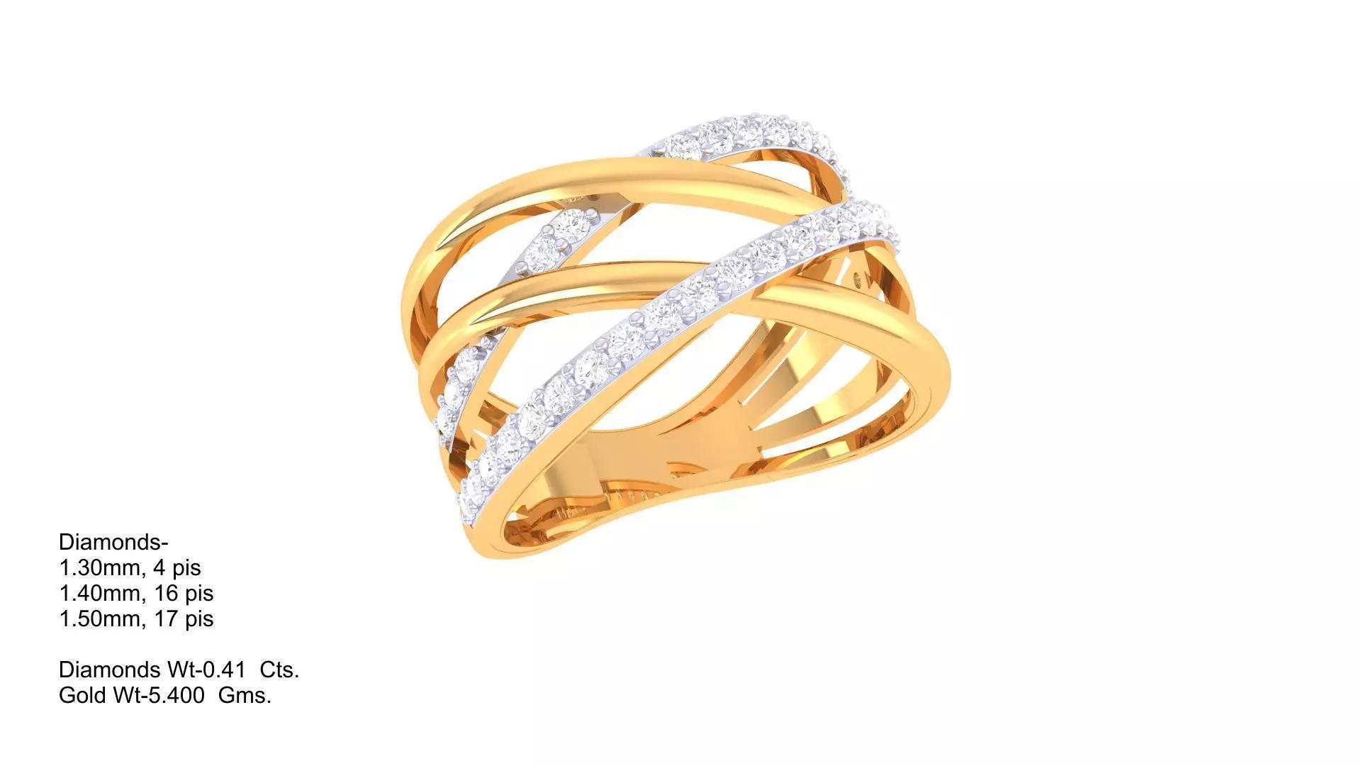 Elegant Multi-Band  Ring for Women 3D print model_1