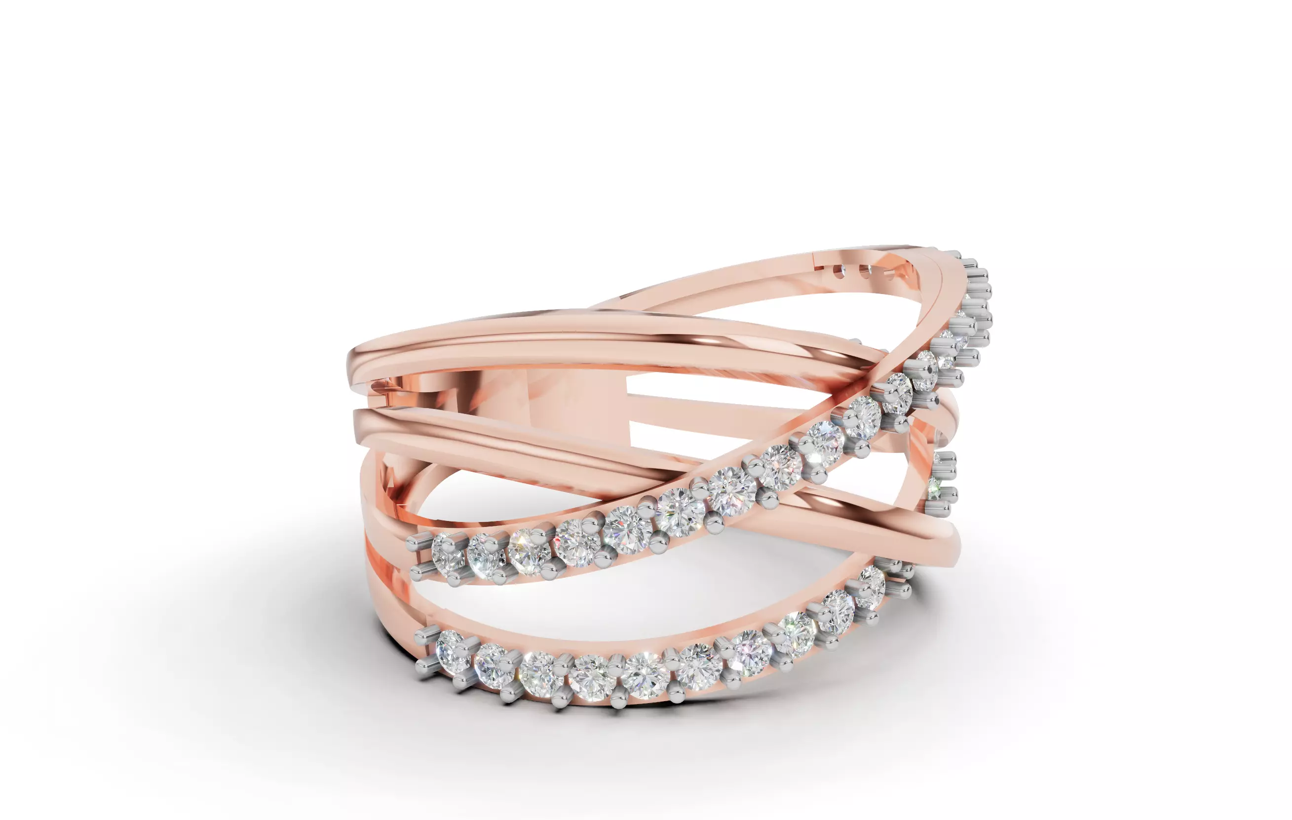 Elegant Multi-Band  Ring for Women 3D print model_5