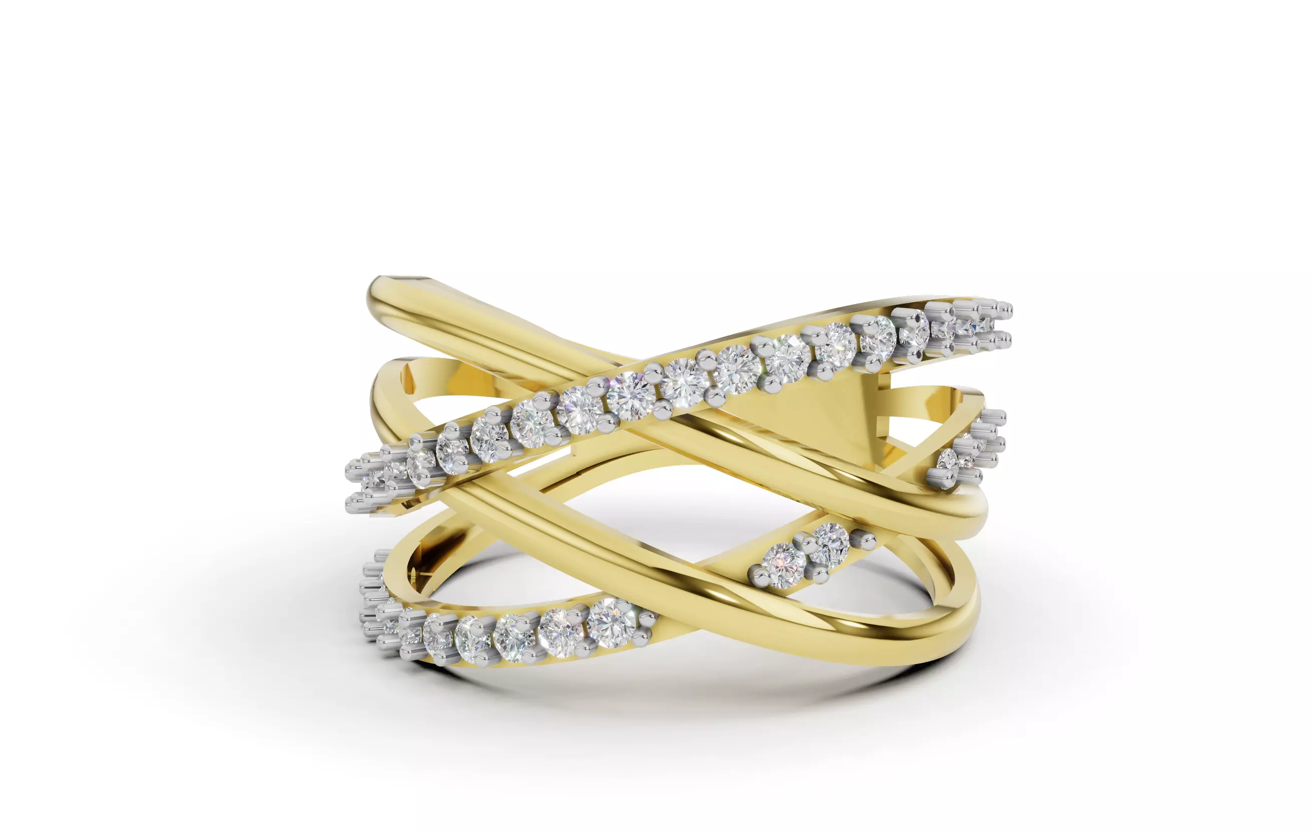 Elegant Multi-Band  Ring for Women 3D print model_7
