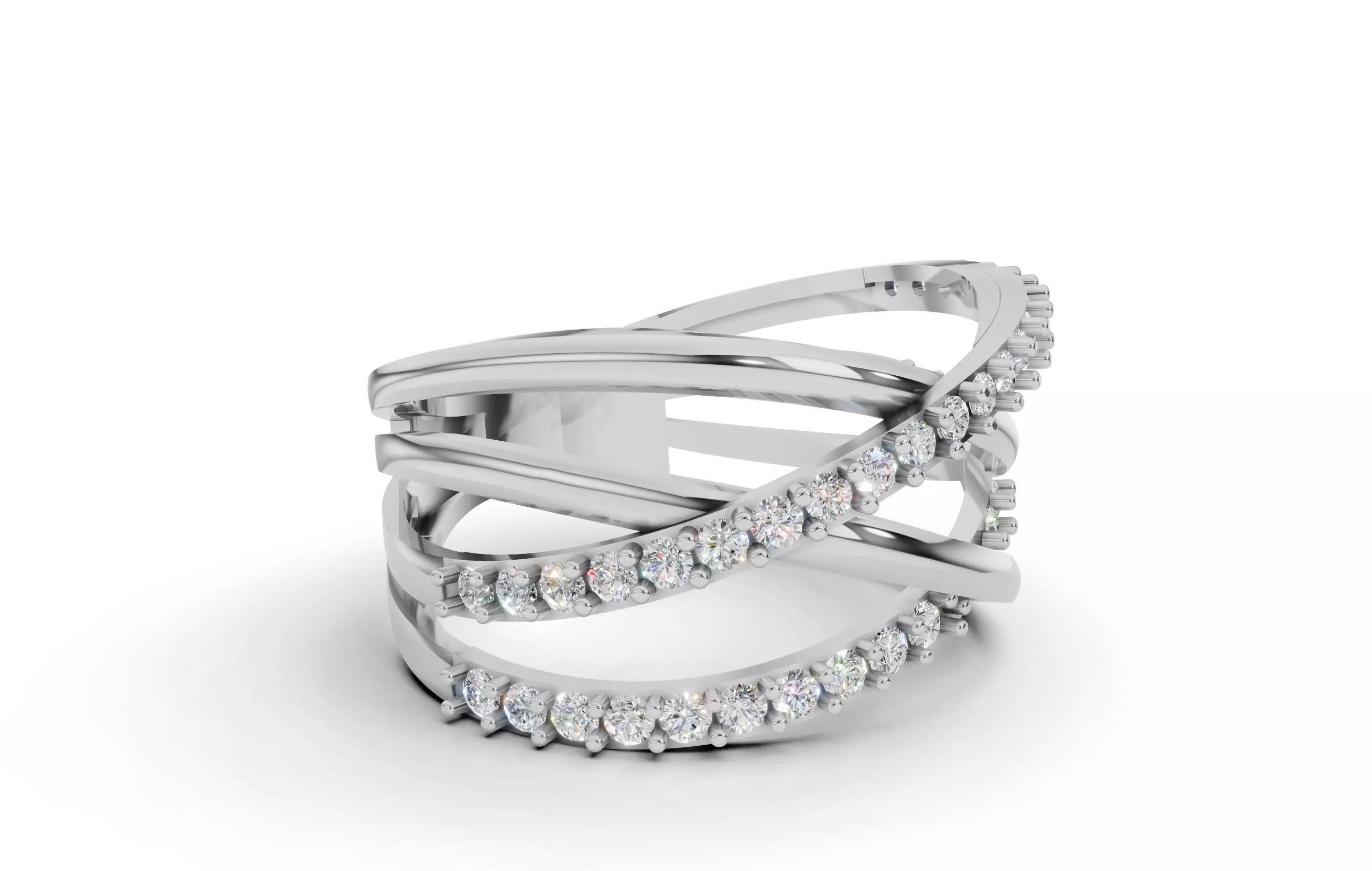 Elegant Multi-Band  Ring for Women 3D print model_12