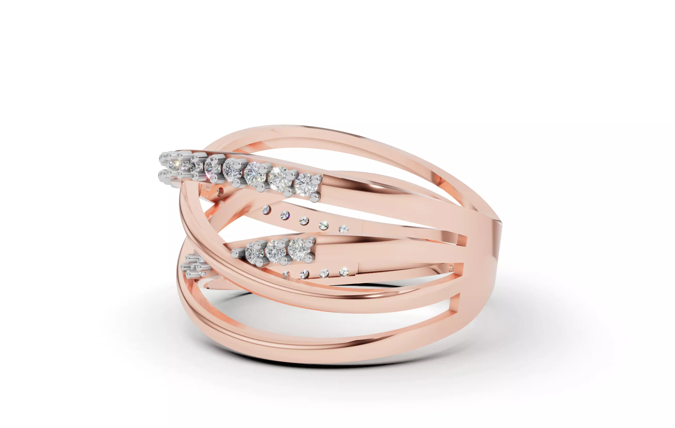 Elegant Multi-Band  Ring for Women 3D print model_9