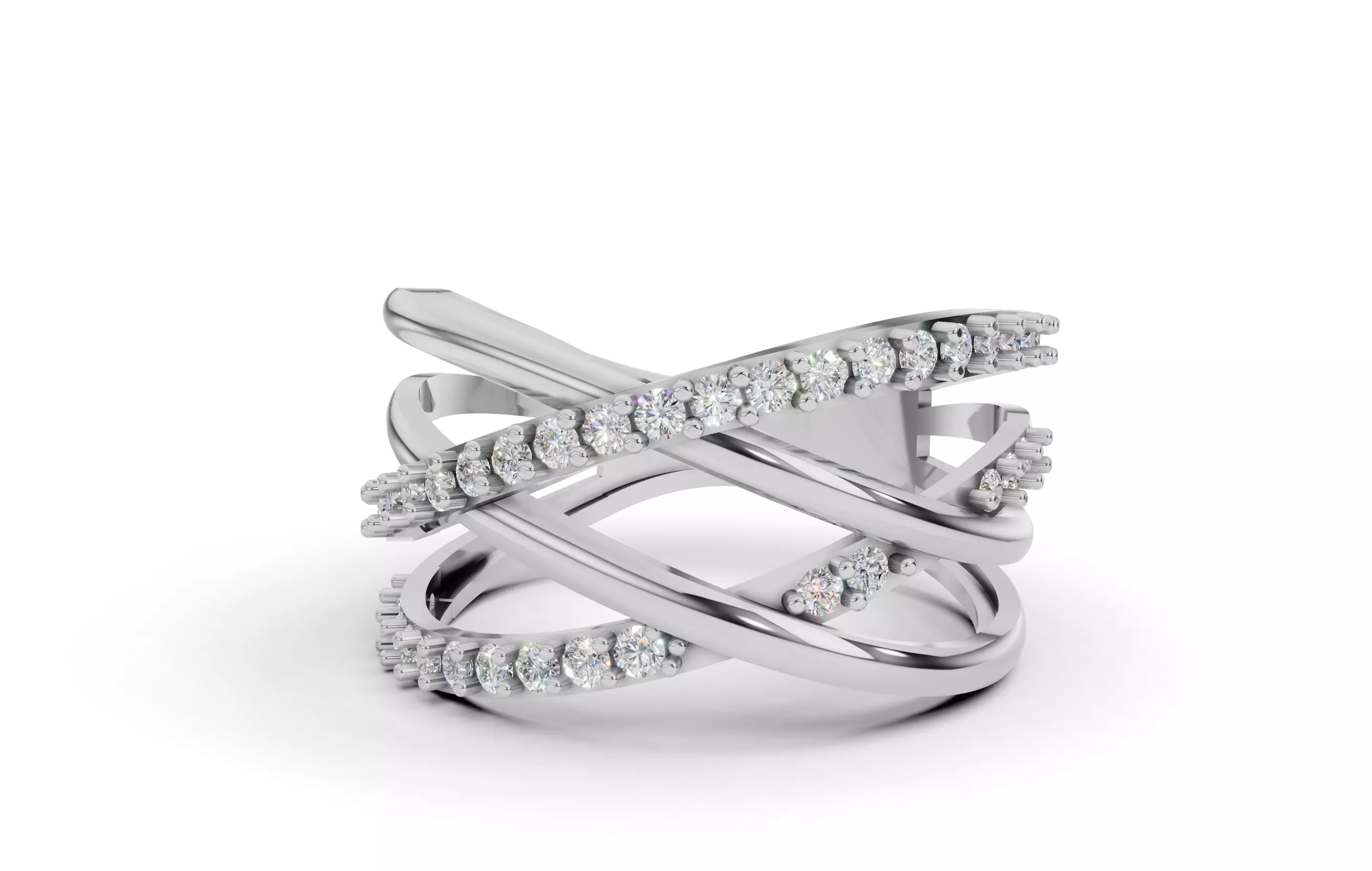 Elegant Multi-Band  Ring for Women 3D print model_6