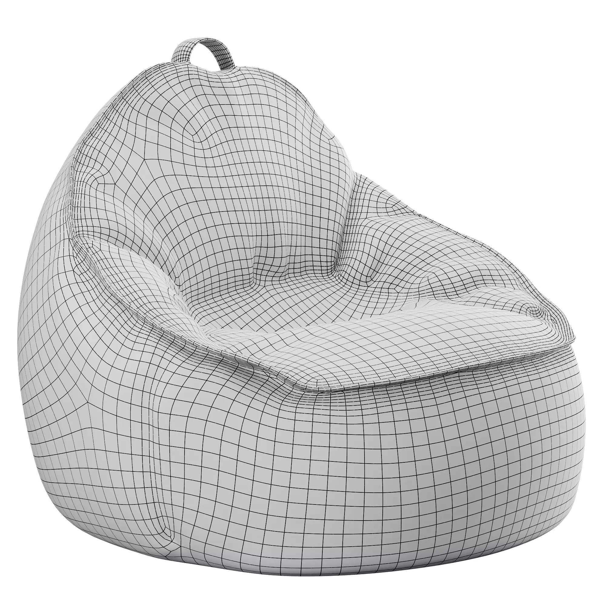 Bean Bag Low-poly 3D model_26