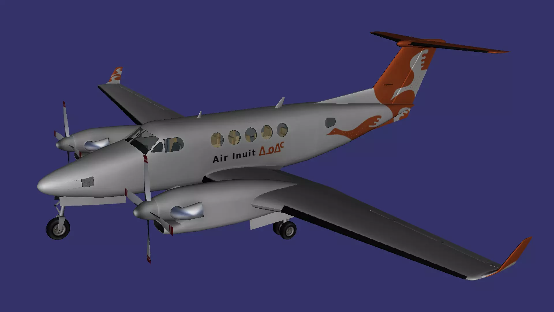 Beechcraft Super King Air Free low-poly 3D model_0