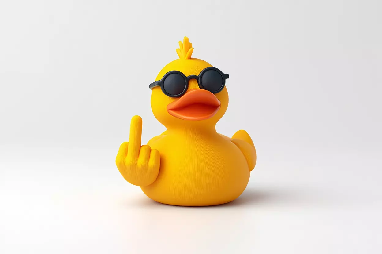 Middle Finger Rubber Duck 3D print model_0
