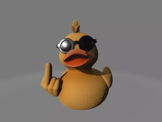 Middle Finger Rubber Duck 3D print model_2