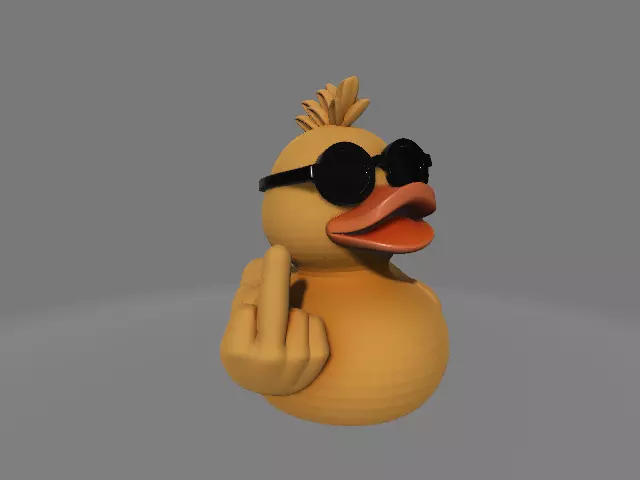 Middle Finger Rubber Duck 3D print model_3