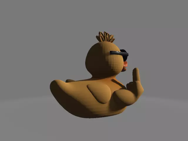Middle Finger Rubber Duck 3D print model_4