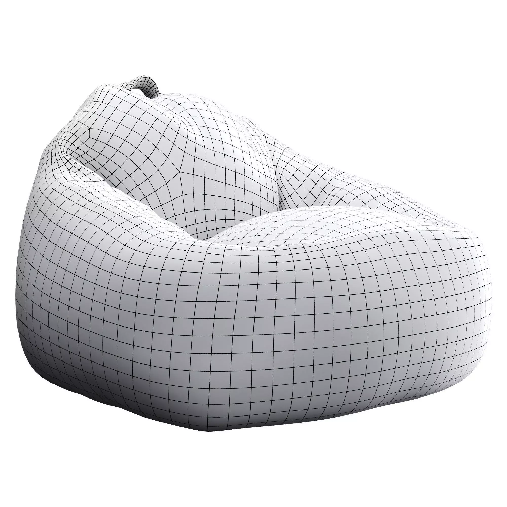 Bean Bag Low-poly 3D model_8