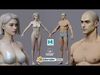 Highpoly Rigged lowpoly Rigged Caucasian Realistic man woman Low-poly 3D model_1