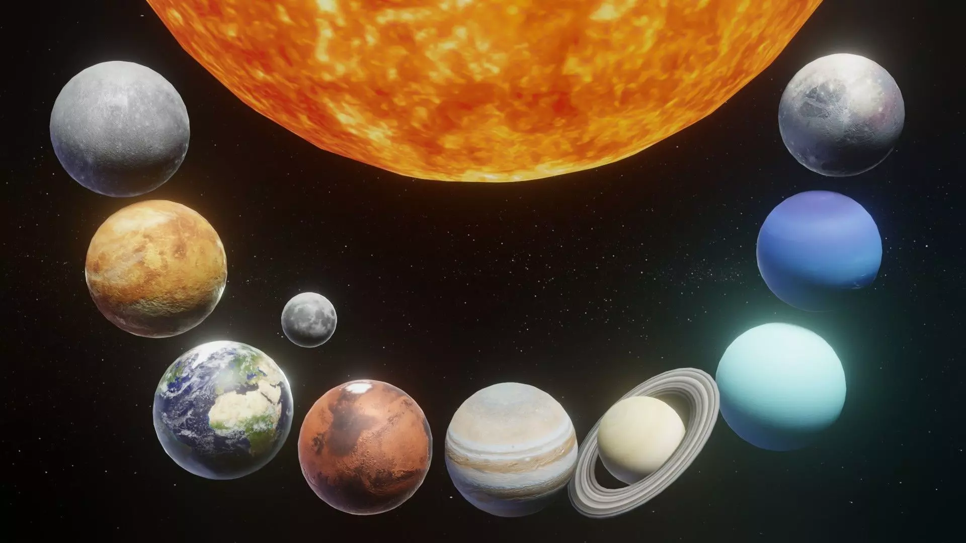 Photorealistic Solar System 3D Model With 25 Sci-Fi Music Tracks Low-poly 3D model_3