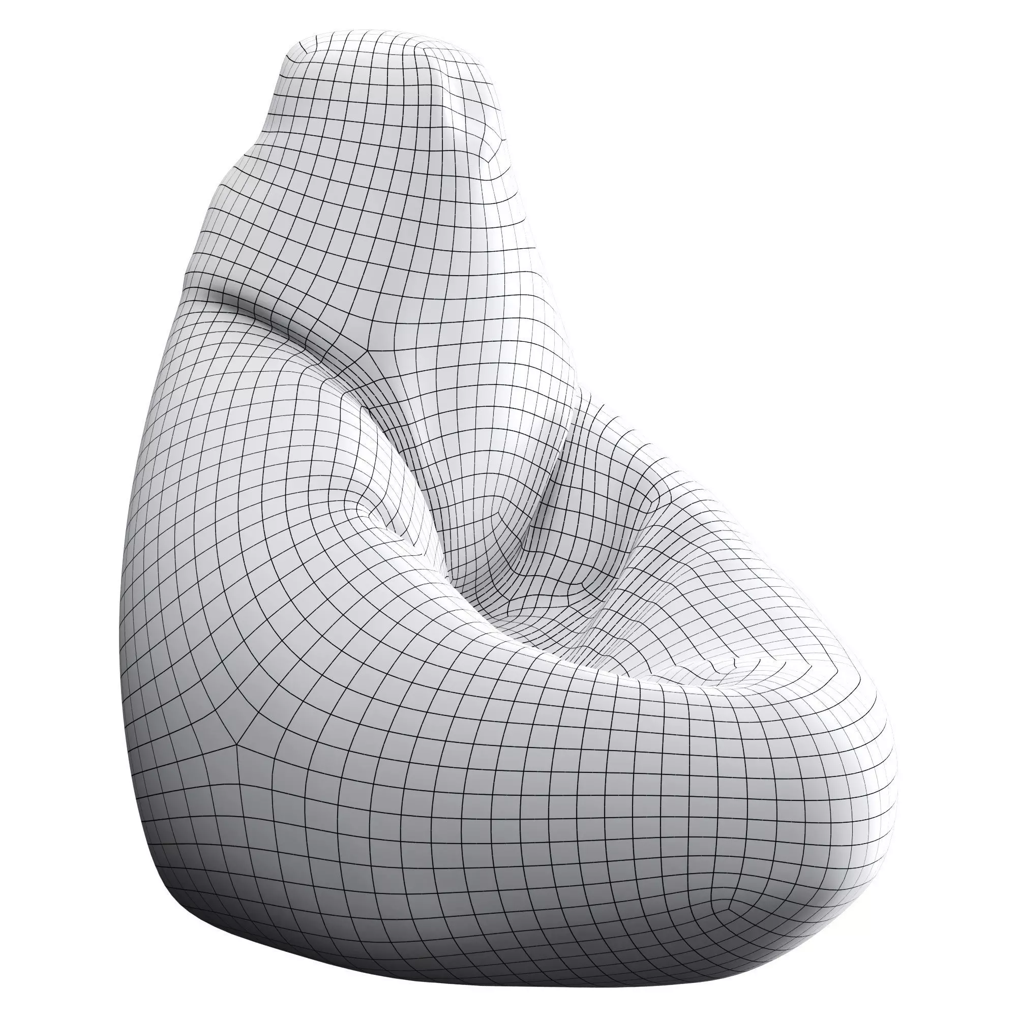 Bean Bag Low-poly 3D model_8