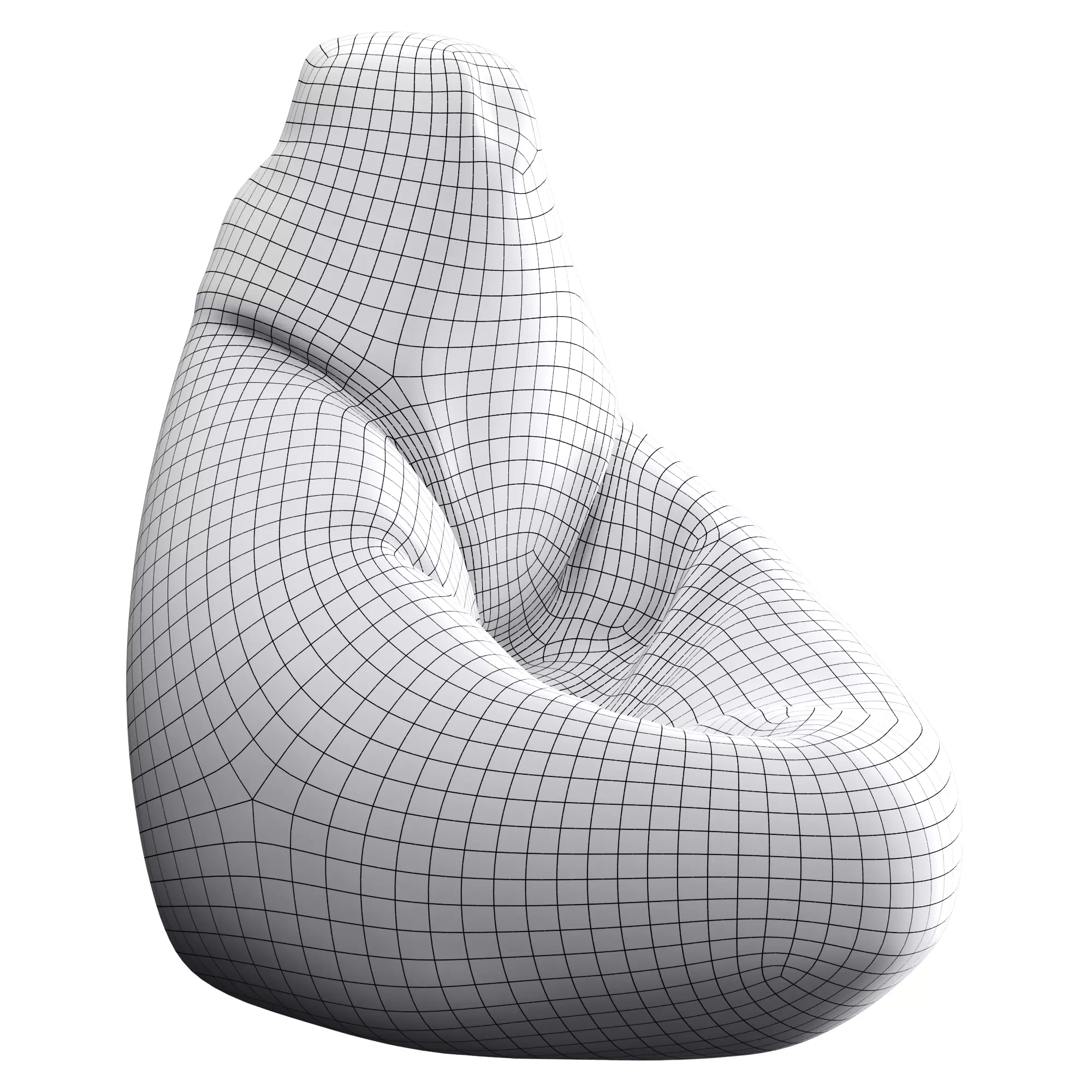 Bean Bag Low-poly 3D model_13