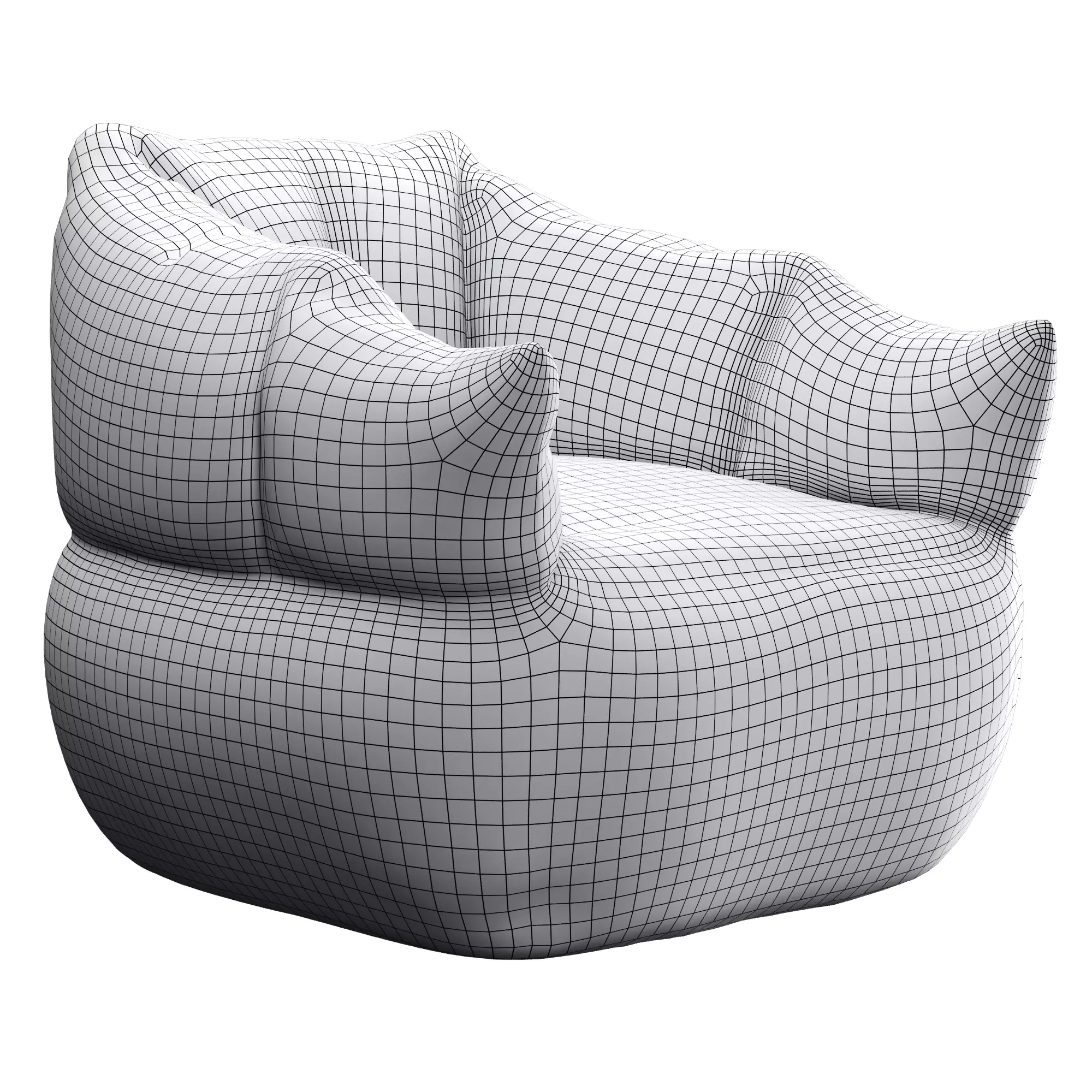 Bean Bag Low-poly 3D model_1