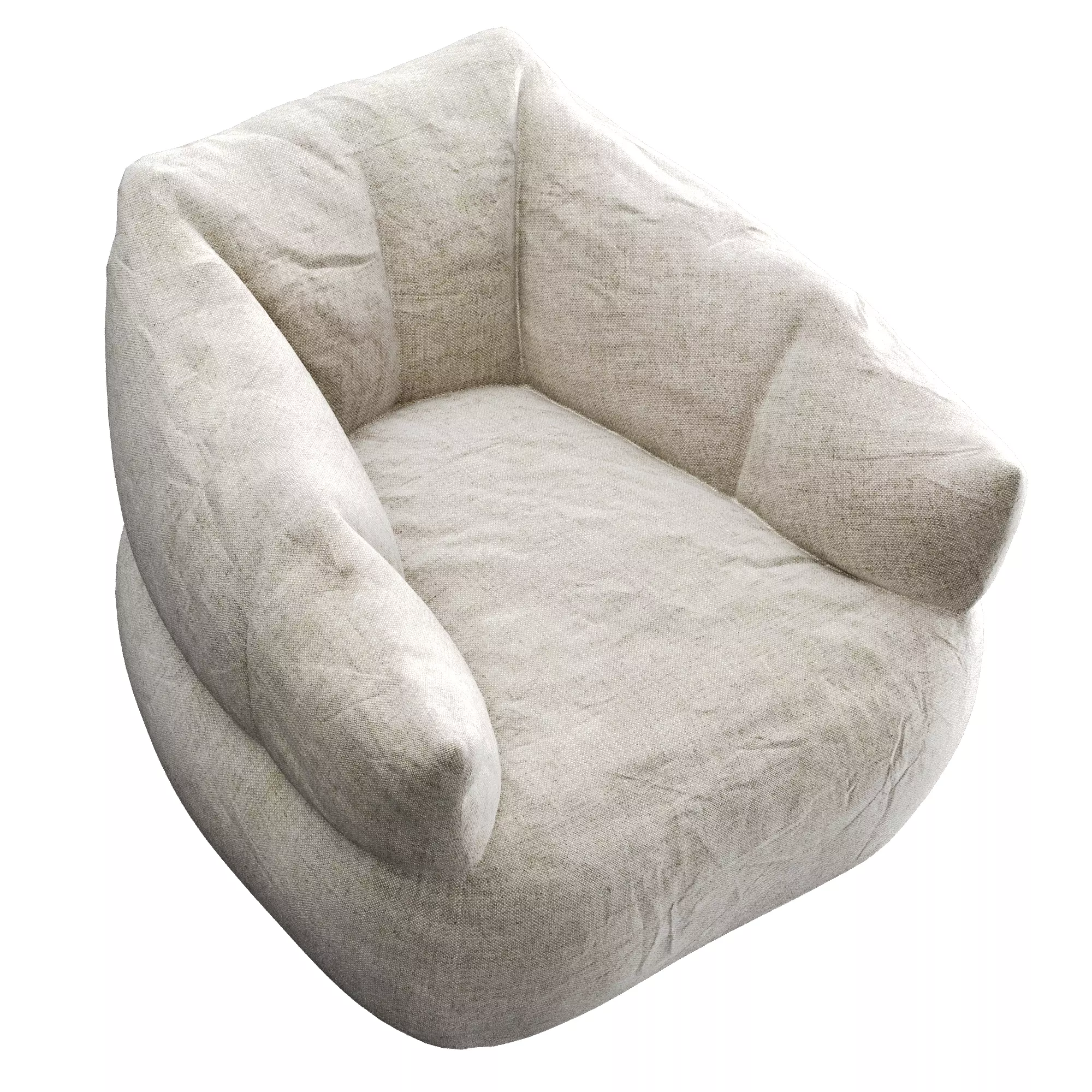 Bean Bag Low-poly 3D model_2