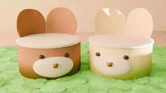 Cute Bear Chair Set with Rug