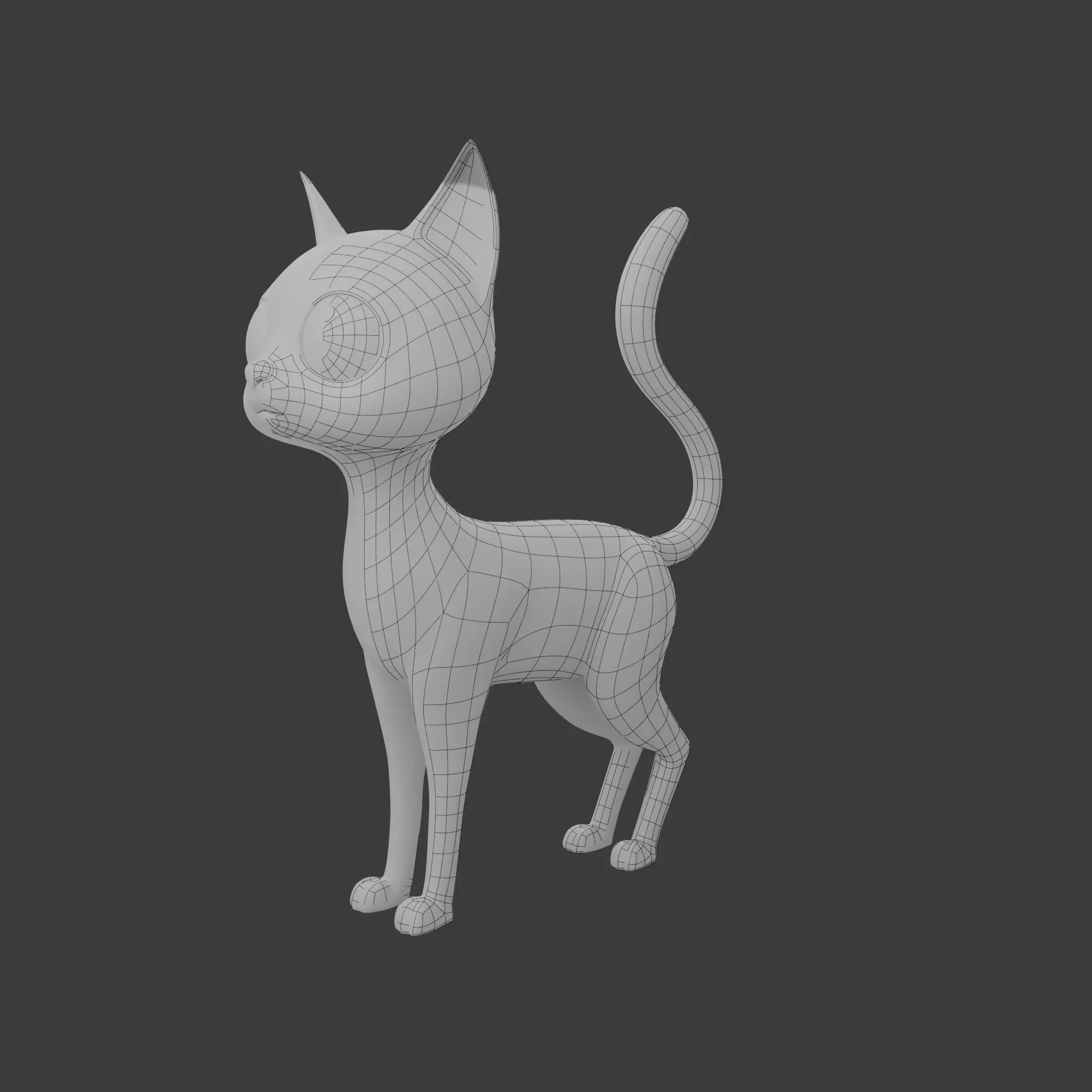 Cat cartoon 03 3D model_6