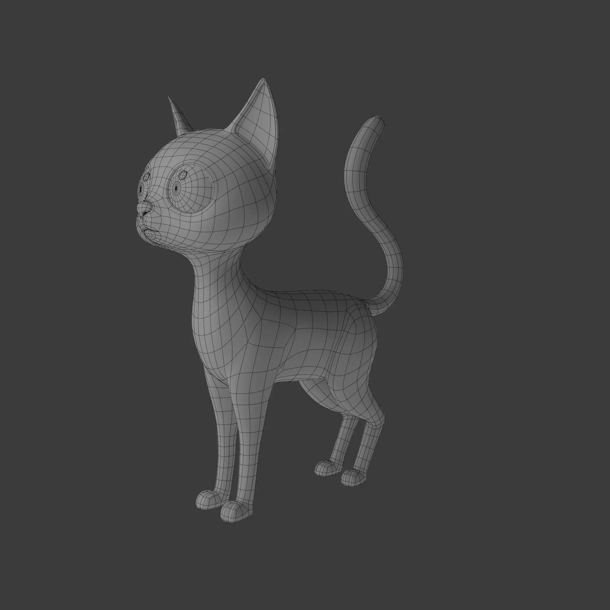 Cat cartoon 03 3D model_8