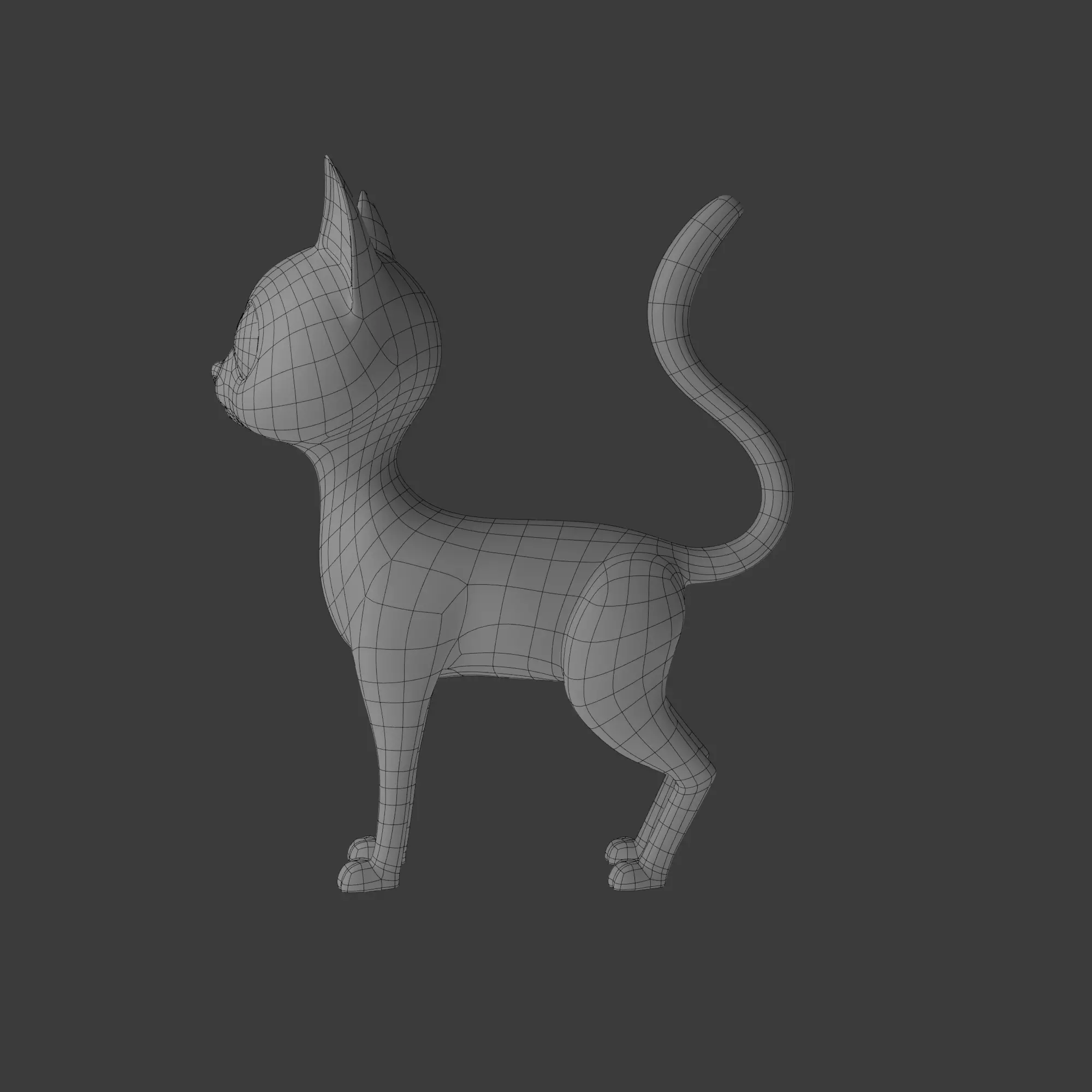 Cat cartoon 03 3D model_9