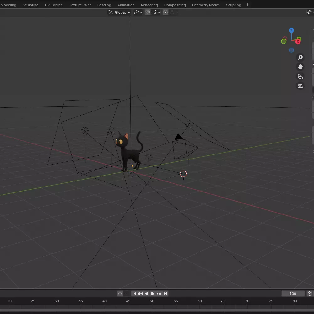 Cat cartoon 03 3D model_25