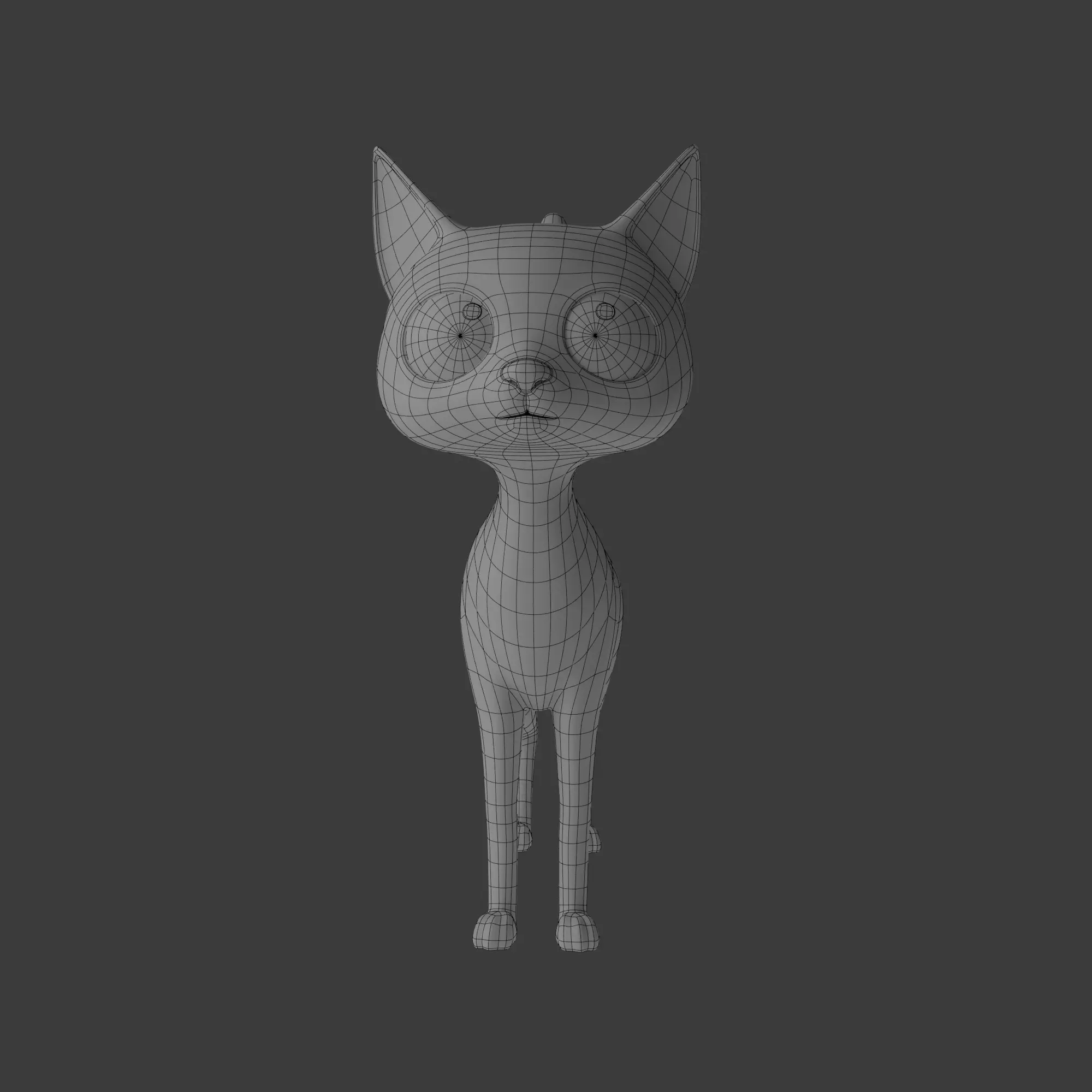 Cat cartoon 03 3D model_10