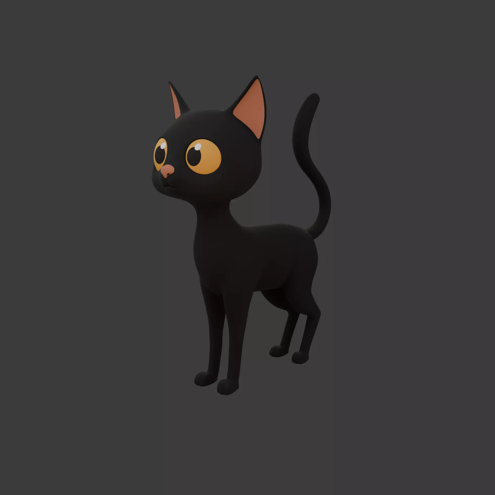 Cat cartoon 03 3D model_0