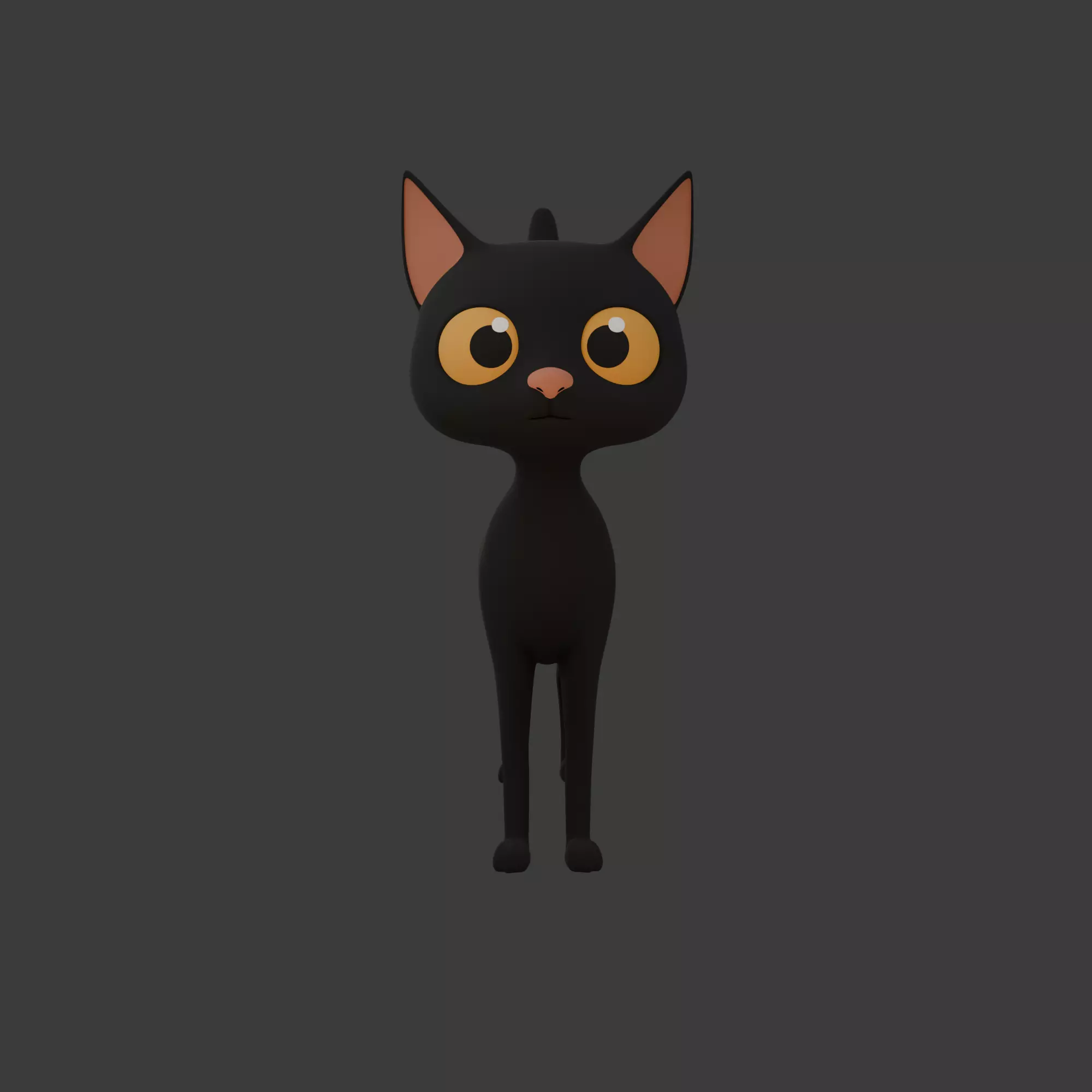 Cat cartoon 03 3D model_2