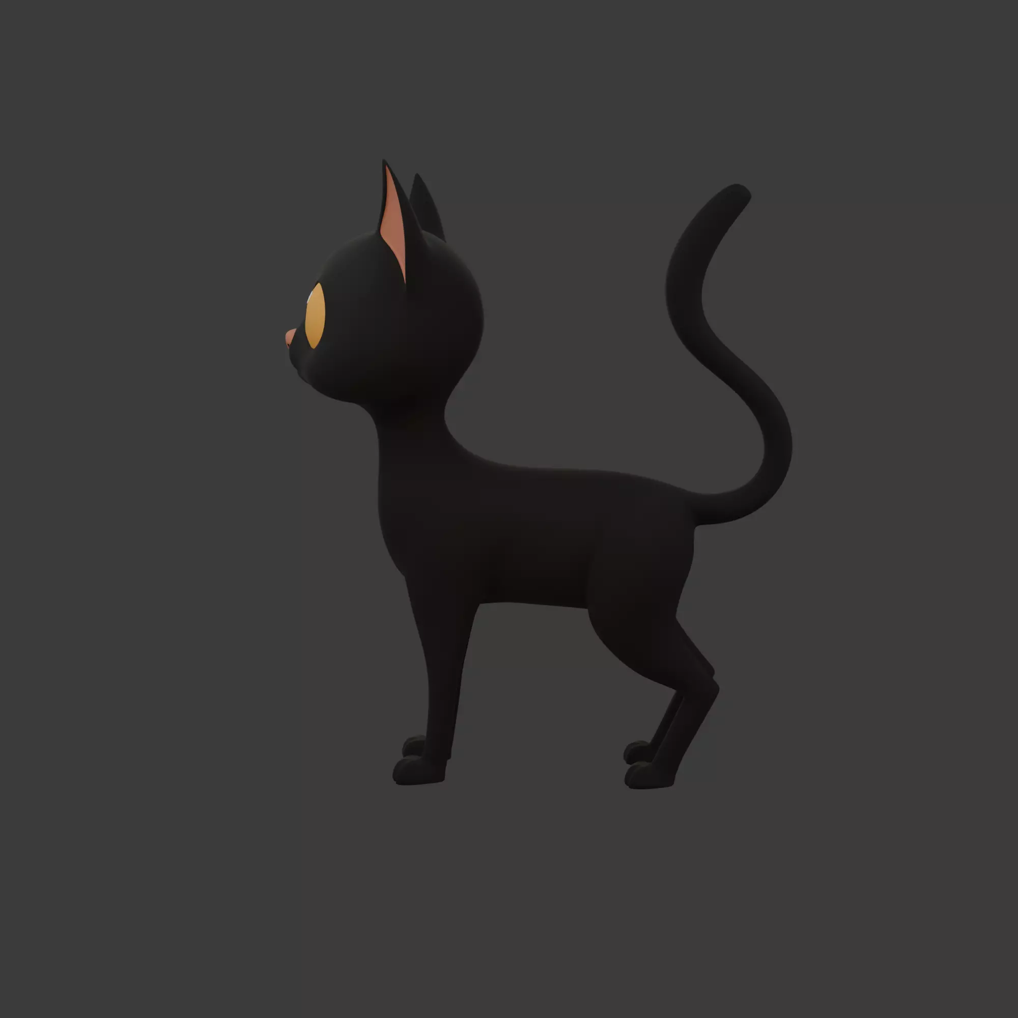 Cat cartoon 03 3D model_5