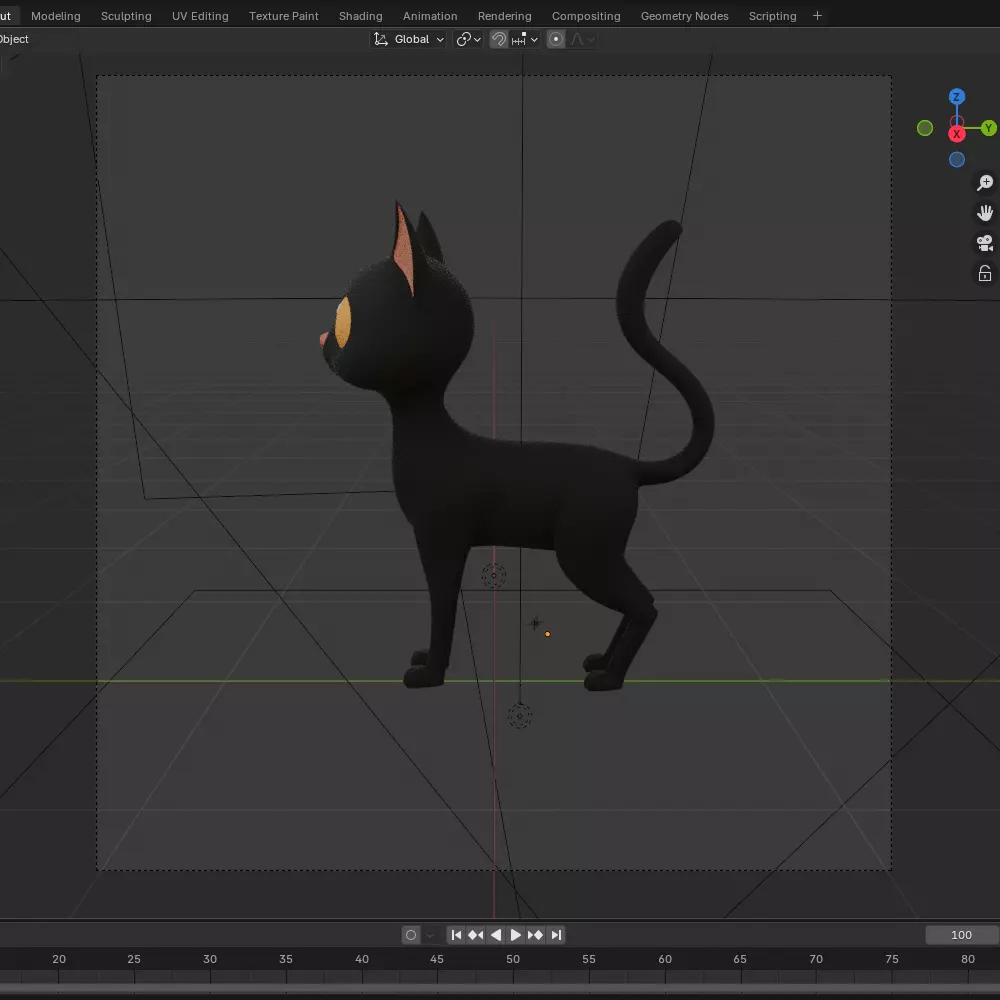 Cat cartoon 03 3D model_23