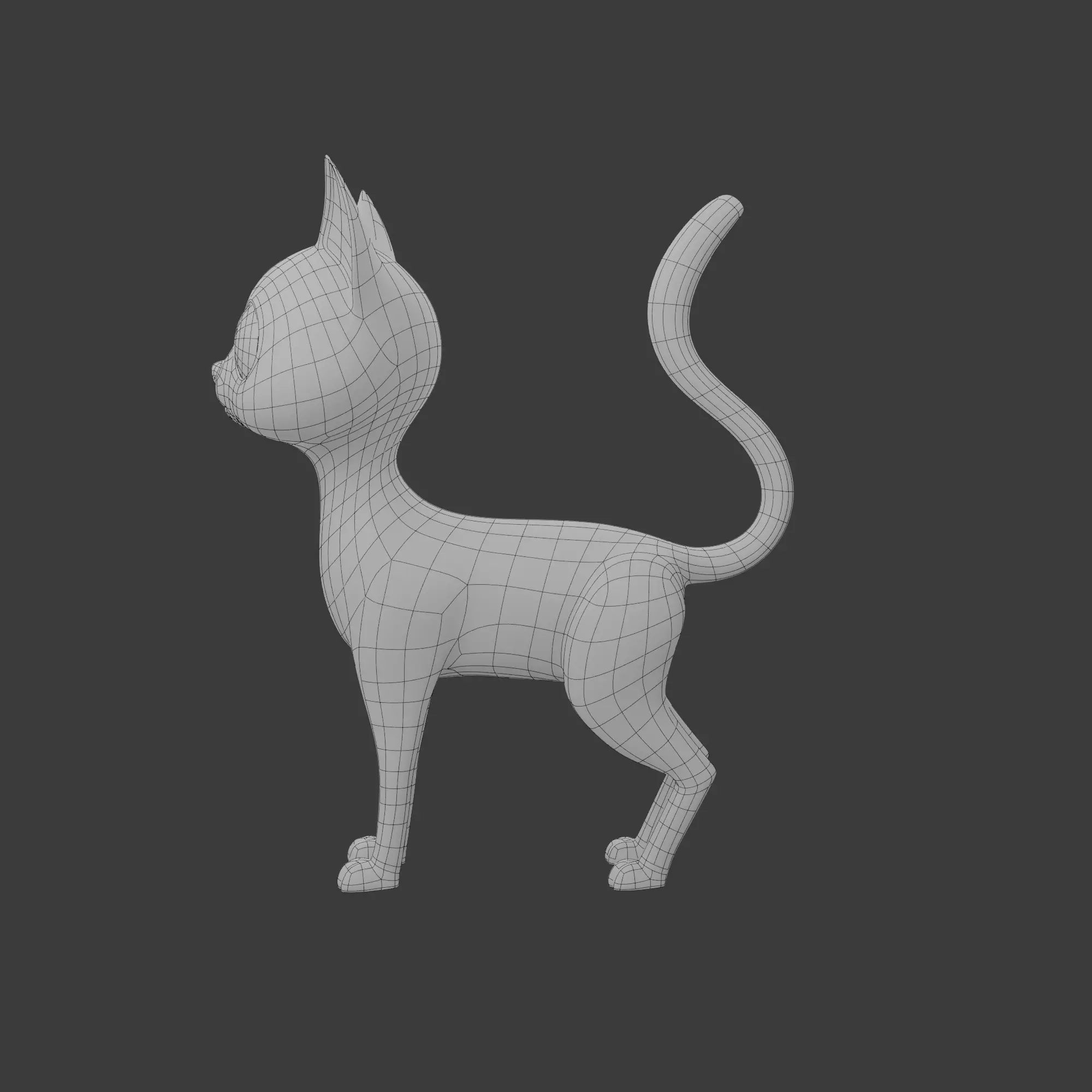 Cat cartoon 03 3D model_7