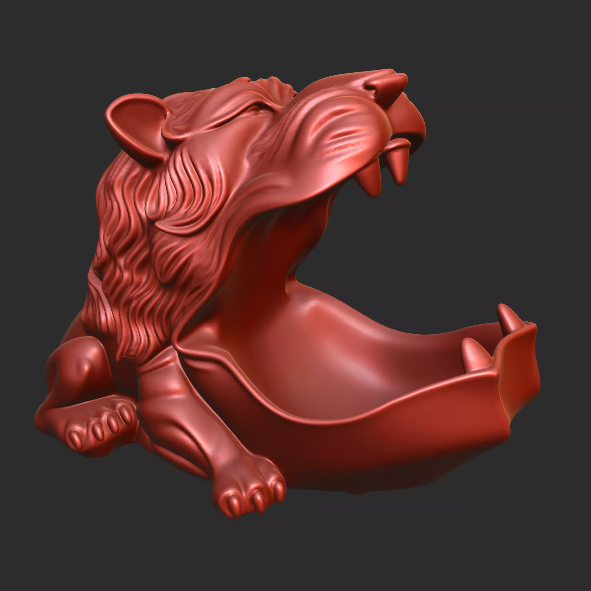 Lion Head Key Bowl 3D print model_1