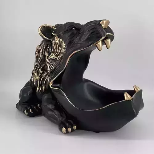 Lion Head Key Bowl 3D print model