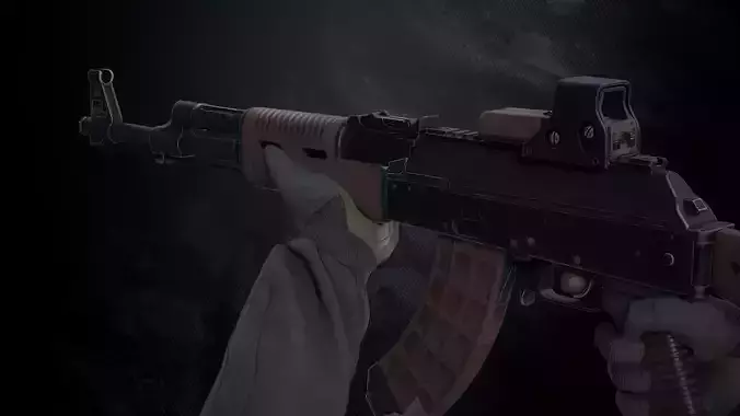 AK-74 Assault Rifle Low-poly 3D model
