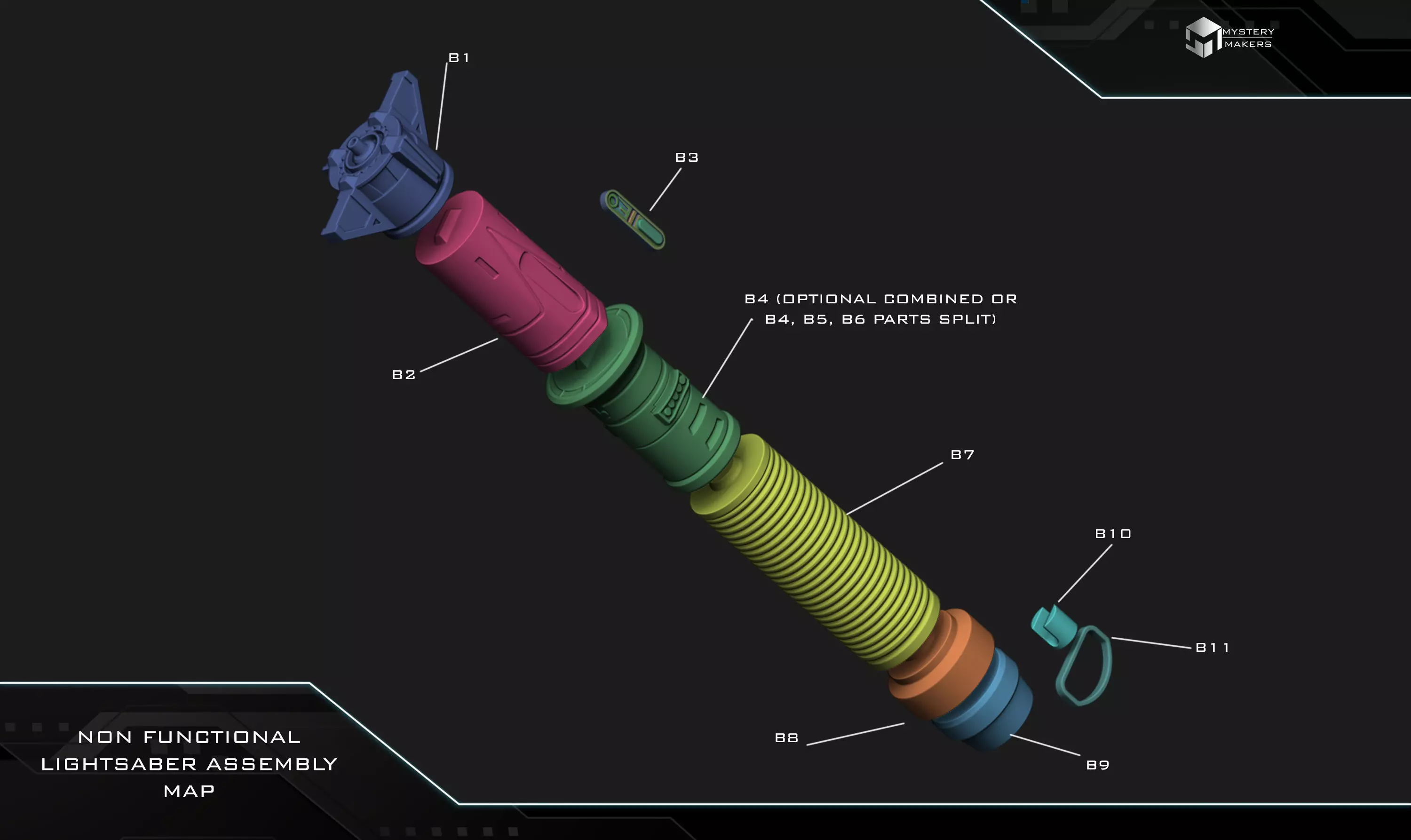 Baylan Skoll lightsaber 3D print model_4