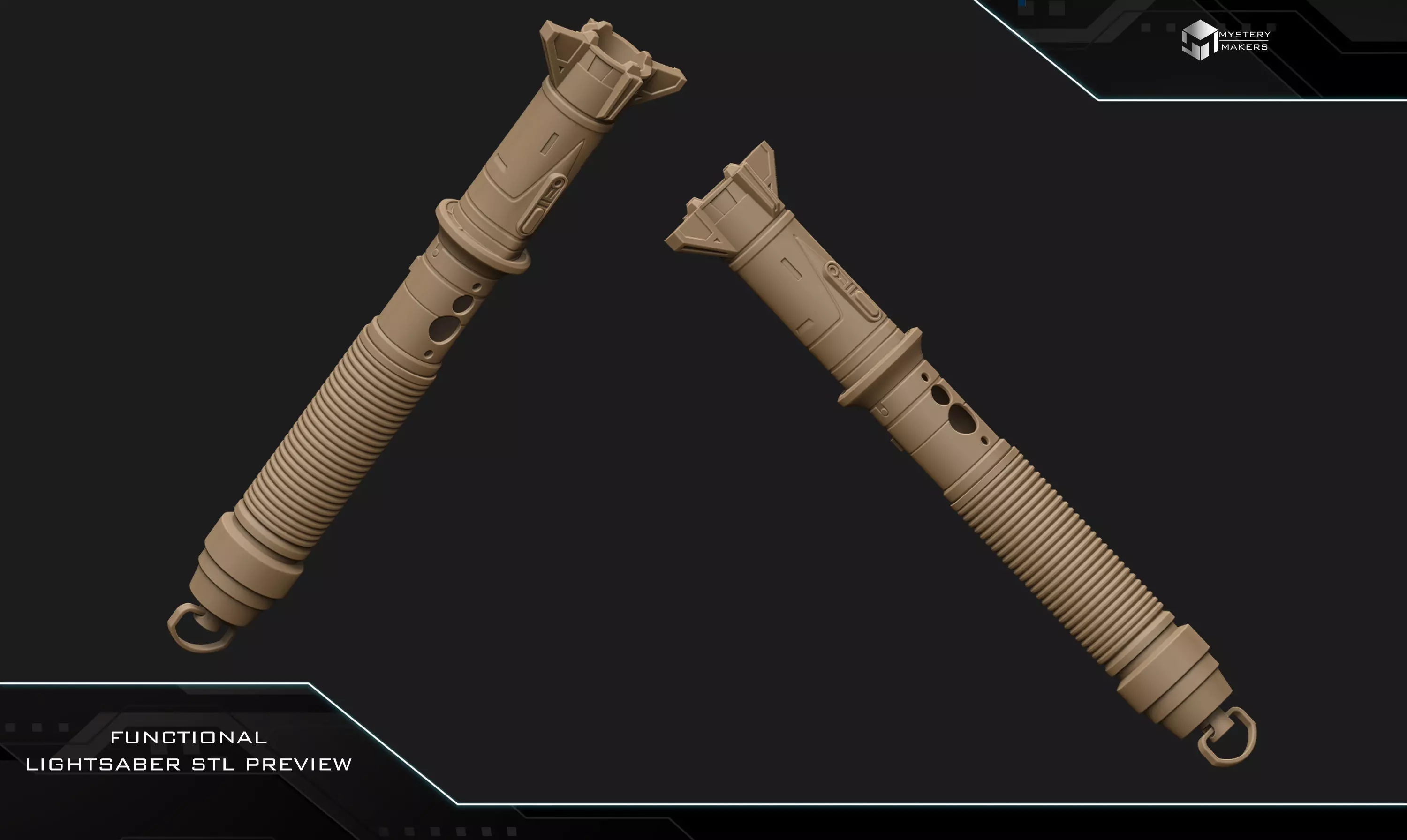 Baylan Skoll lightsaber 3D print model_1