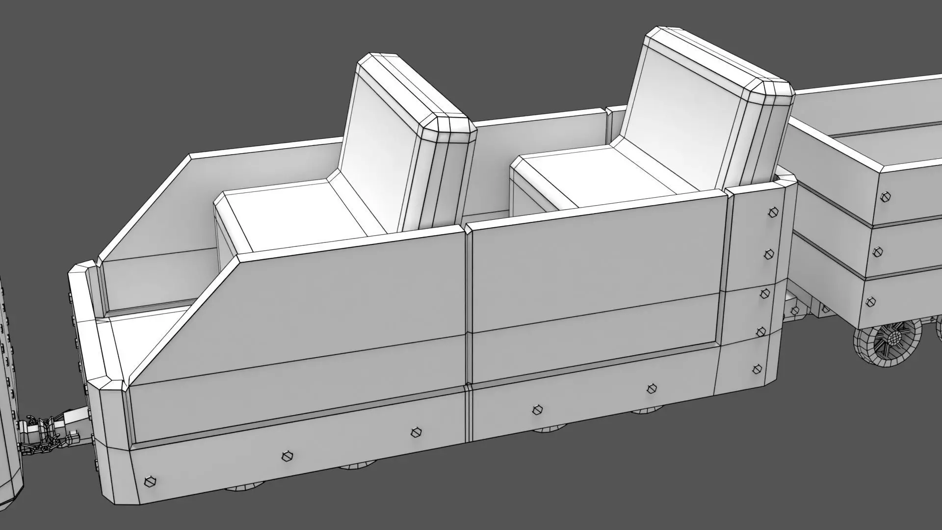 Mini Steam Locomotive Low-poly 3D model_10