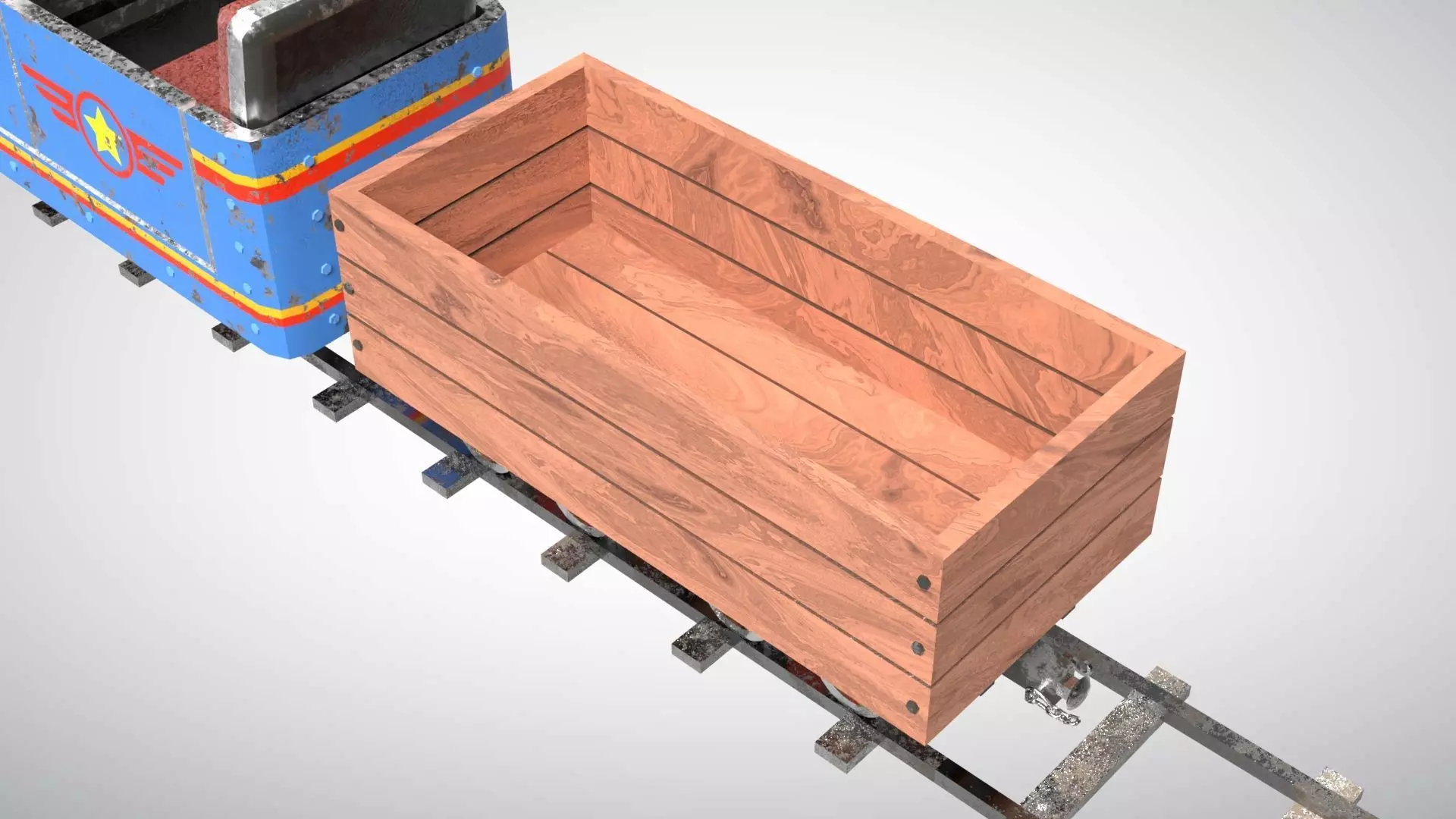 Mini Steam Locomotive Low-poly 3D model_5