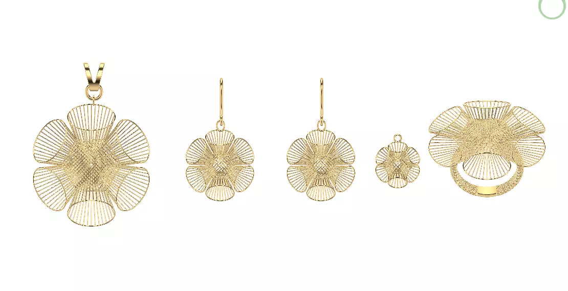 Half  set of gold fusion 3D print model_0