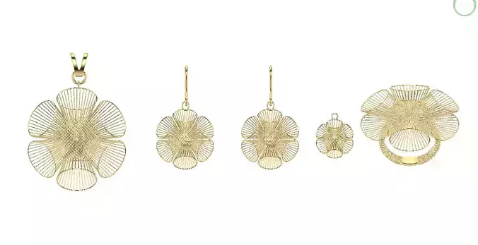 Half  set of gold fusion 3D print model