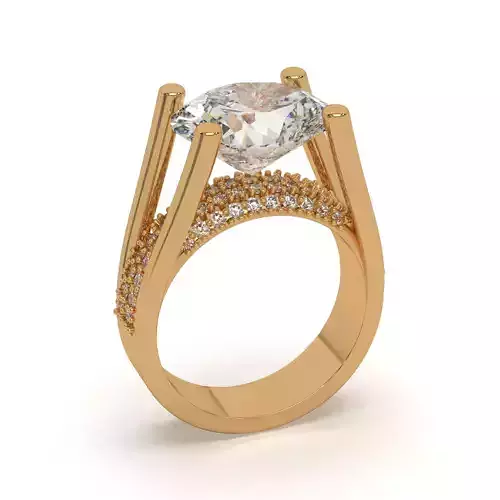 oval height solitaire ring  3D print model